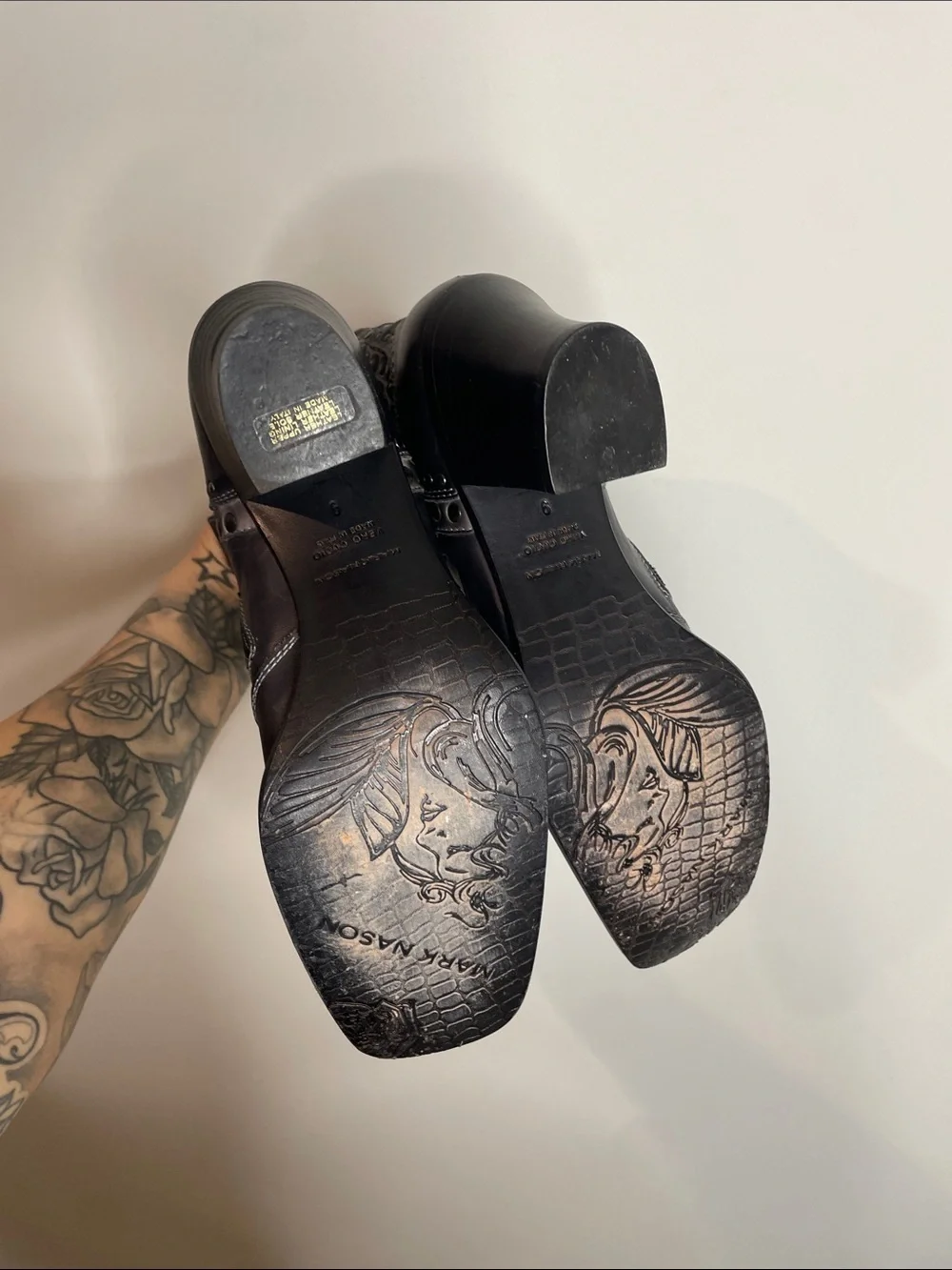 Mark Nason | Rock Lives Studded Embroidered Western Ankle Boots Size 9